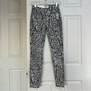 Frame Le High Skinny High Rise Skinny Noir Multi Animal Print Jean 24